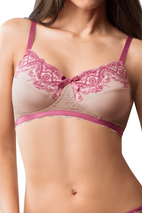 Sutien medical brodat Giselle, fucsia