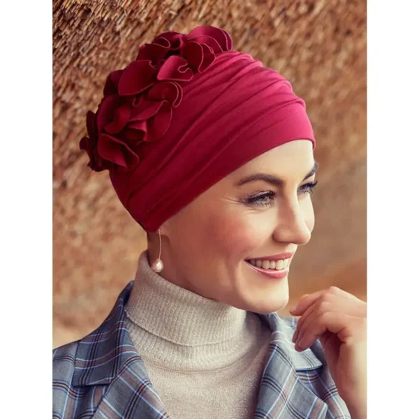 Turban medical Nadi cu flori, confort bambus Turban medical Nadi cu flori, confort bambus