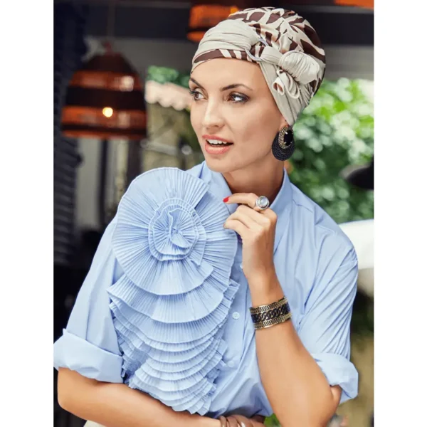 Set Turban Sienna Boho Spirit – turban medical 3-în-1 premium Set Turban Sienna Boho Spirit – turban medical 3-în-1 premium