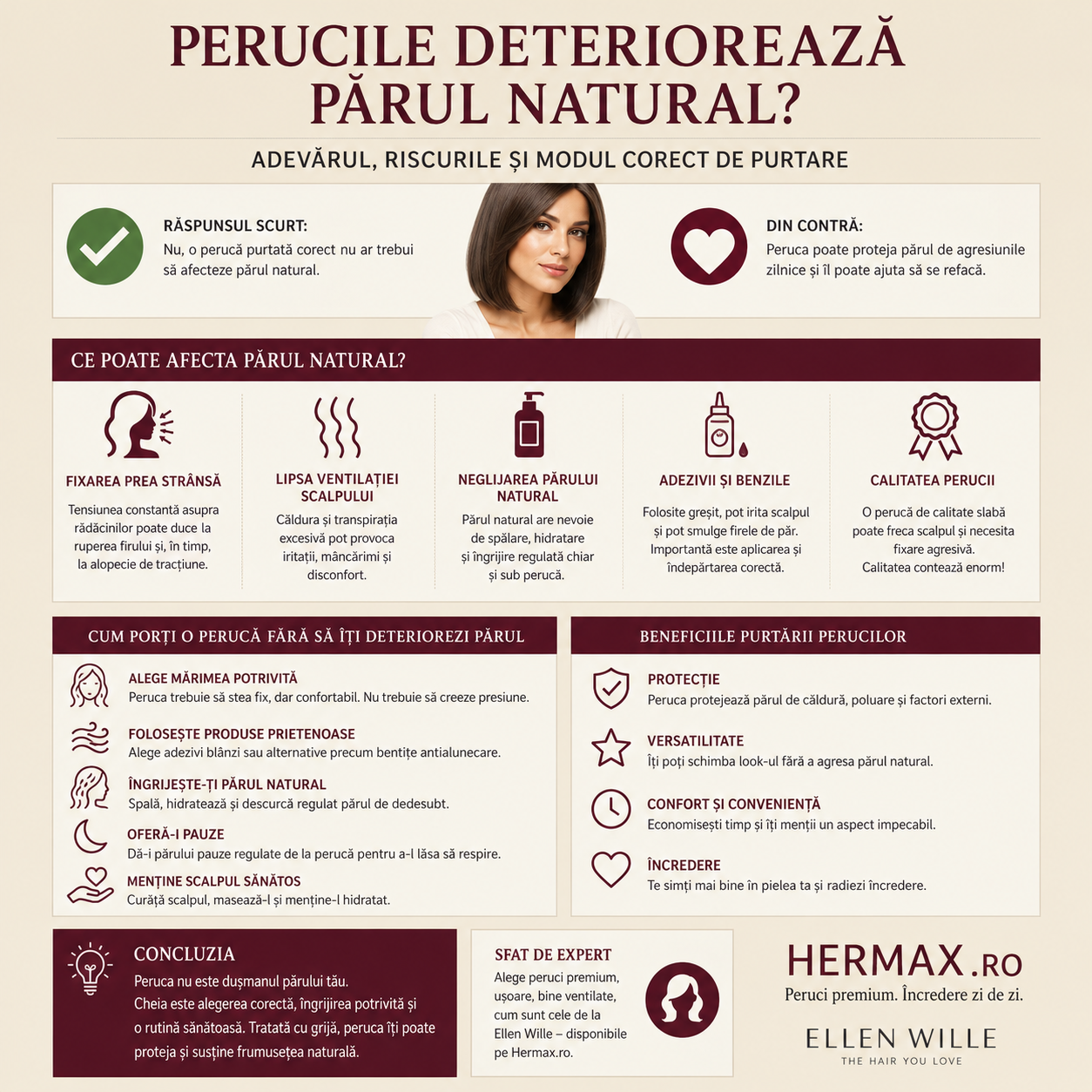 Imi stric parul daca port peruca